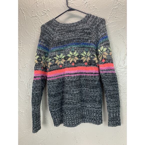 American Eagle Outfitters Jegging Sweater Snowflake Fair Isle Raglan Size XS - Picture 5 of 5